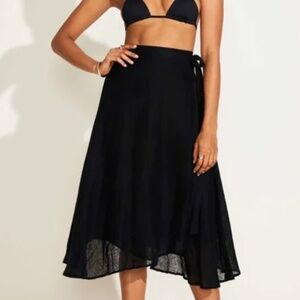 2686 NWT ~ Vitamin A ~ Lana Linen Wrap Skirt Size M
